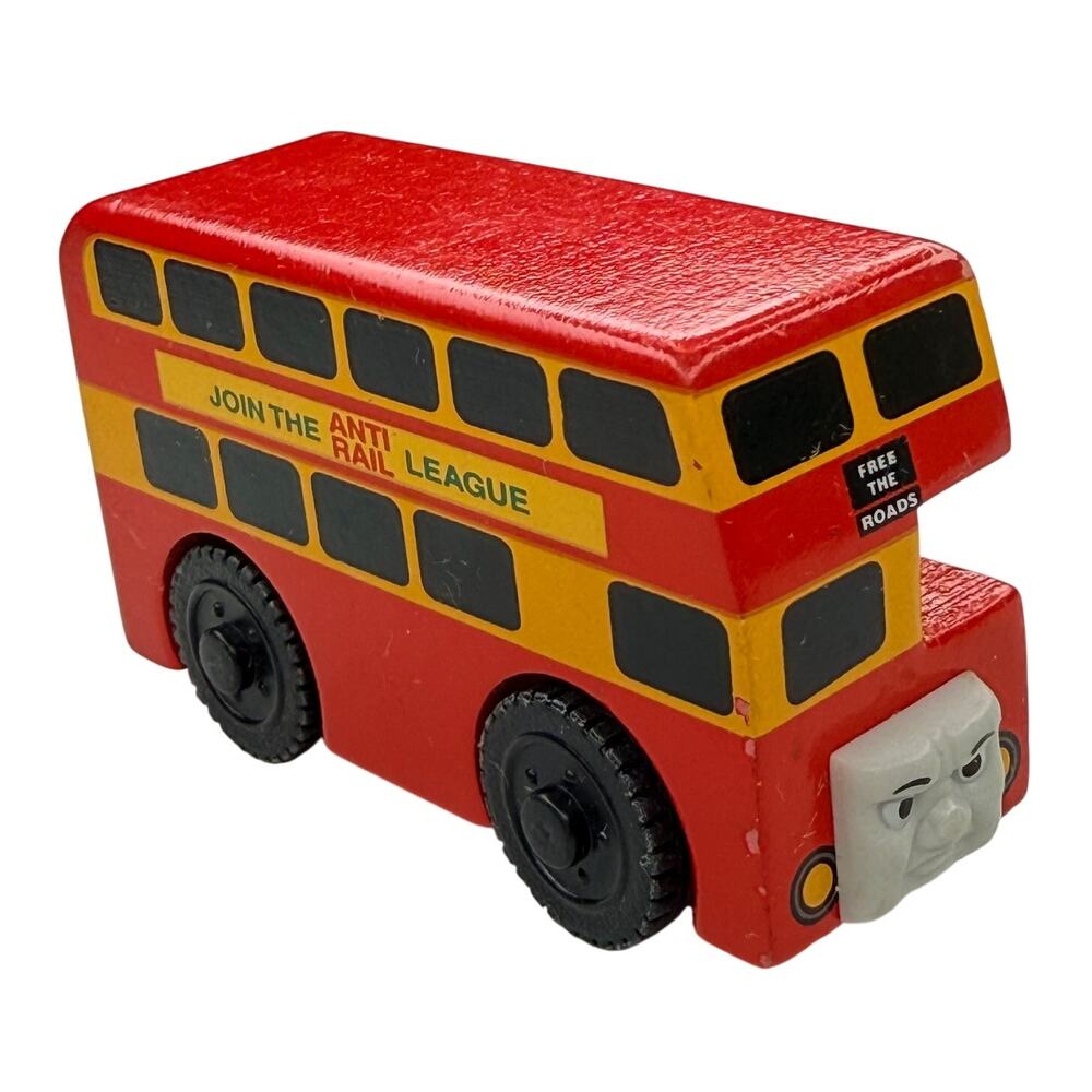 Thomas Wooden Railway Bulgy Double Decker Bus Learning Curve Vintage 2003 Retro